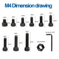 Metric 12.9 Grade Black Bolts and Nut Kits M4 Hex Socket Allen Key Head Cap Screw Bolts